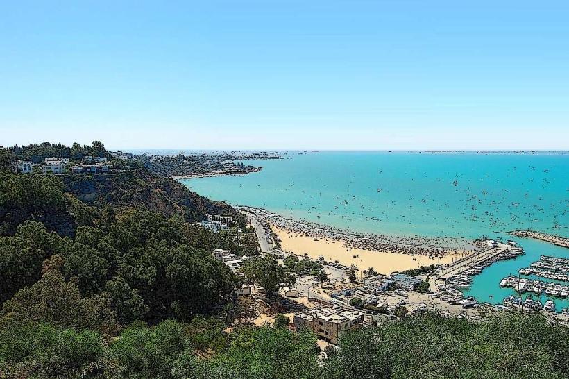 Sidi Bou sagte, Strand