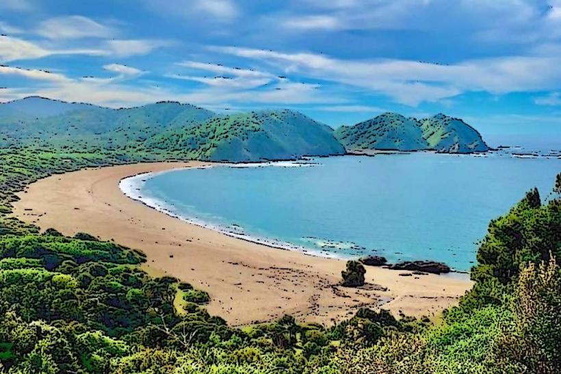 playa de cucao спокойно крайбрежно скъпоценен камък в Chiloé playa