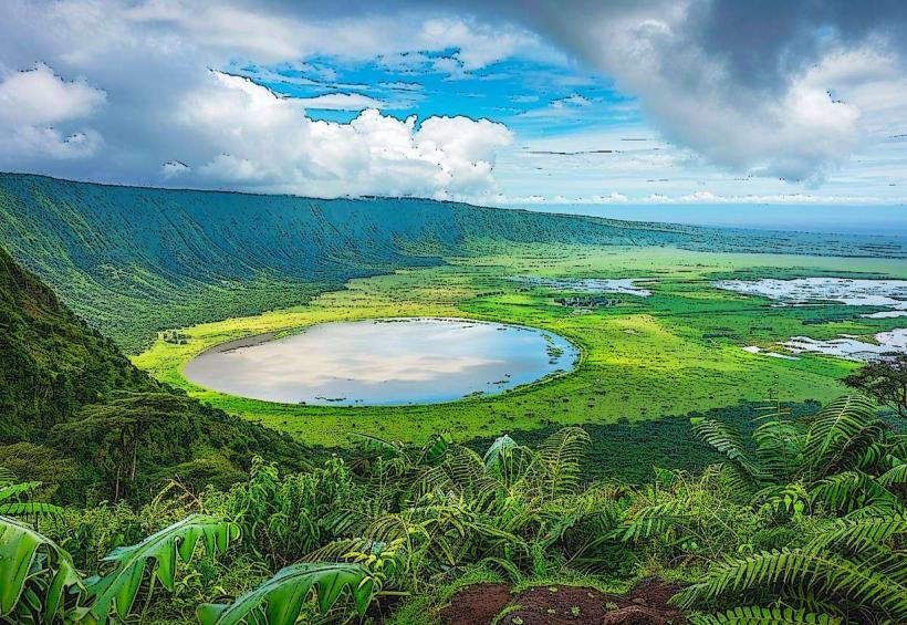 Ngorongoro Crater най големият в света нефлоузирана калдера Ngorongoro кратер