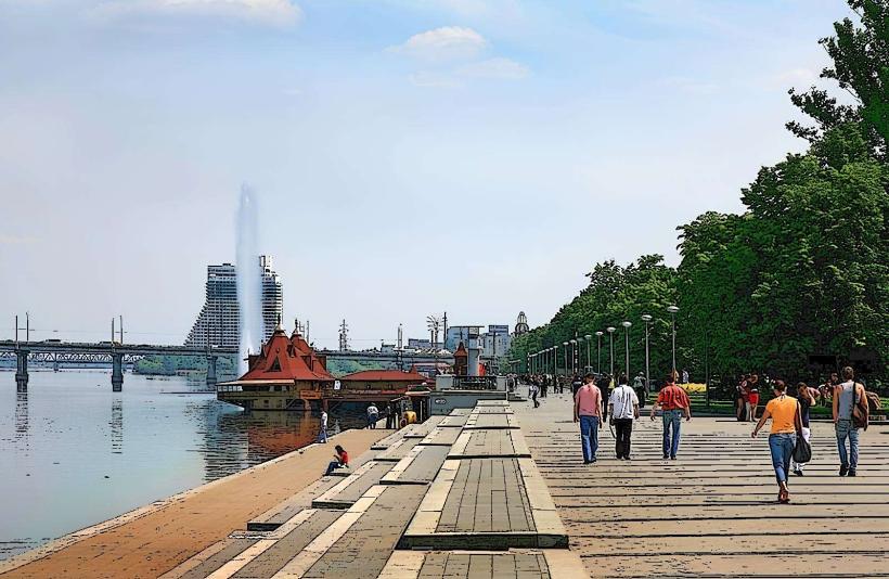 Днипромът на DNIPRO в град Днепро Украйна е известен като