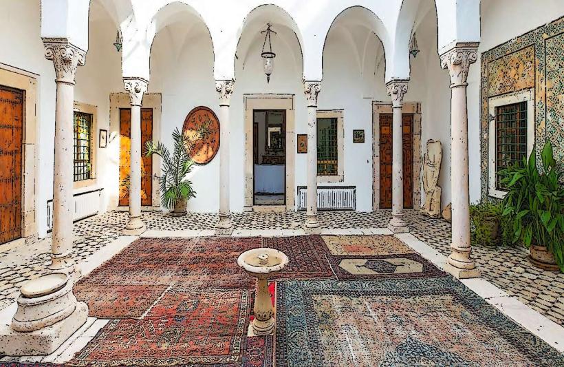 Дар Ласрам е исторически дворец разположен в Medina of Tunis