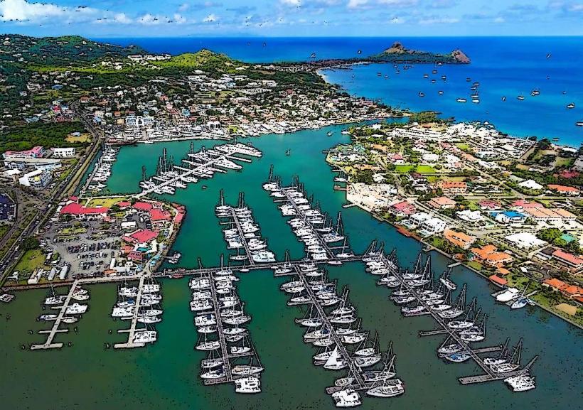 Rodney Bay Marina е водеща дестинация на брега на морето